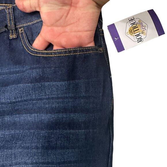 NWT Rue21 Womens 24 Jeans High Rise Ankle Straight Leg Dark Wash Raw Hem Plus - Picture 5 of 16